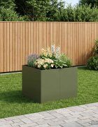 vidaXL Градинска саксия Маслиненозелено 80 x 80 x 60 см