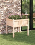 vidaXL Градинска саксия Природа 70 x 70 x 70 cm Солидно борово дърво