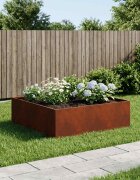 vidaXL Градинска саксия Ръждясало 100 x 100 x 30 cm Кортенова стомана