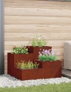 vidaXL Градинска саксия Ръждясало 100 x 100 x 60 см Патинираща стомана
