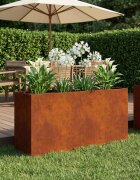 vidaXL Градинска саксия Ръждясало 100 x 30 x 40 см Кортенова стомана