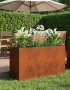 vidaXL Градинска саксия Ръждясало 100 x 30 x 49 см Кортенова стомана