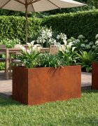 vidaXL Градинска саксия Ръждясало 100 x 50 x 50 cm Кортенова стомана