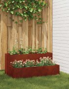 vidaXL Градинска саксия Ръждясало 100 x 60 x 45 см Патинираща стомана