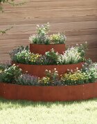 vidaXL Градинска саксия Ръждясало 120 x 120 x 20 см Патинираща стомана