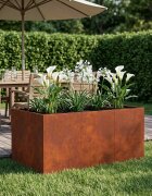 vidaXL Градинска саксия Ръждясало 120 x 80 x 60 см Кортенова стомана