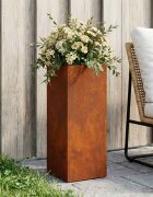 vidaXL Градинска саксия Ръждясало 20 x 20 x 50 см Кортенова стомана