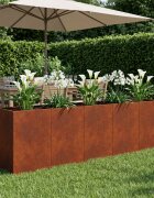 vidaXL Градинска саксия Ръждясало 200 x 40 x 60 см Кортенова стомана