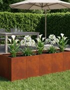 vidaXL Градинска саксия Ръждясало 200 x 80 x 60 см Кортенова стомана