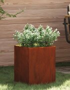 vidaXL Градинска саксия Ръждясало 32 x 32 x 40 см Патинираща стомана