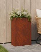 vidaXL Градинска саксия Ръждясало 40 x 20 x 75 см Кортенова стомана