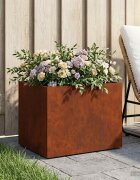vidaXL Градинска саксия Ръждясало 40 x 30 x 30 см Кортенова стомана