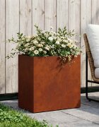 vidaXL Градинска саксия Ръждясало 50 x 30 x 40 см Кортенова стомана