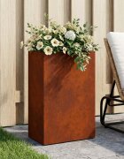 vidaXL Градинска саксия Ръждясало 50 x 30 x 75 см Кортенова стомана