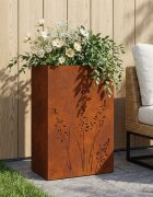 vidaXL Градинска саксия Ръждясало 50 x 30 x 75 см Кортенова стомана