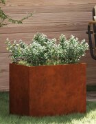vidaXL Градинска саксия Ръждясало 50 x 32 x 40 см Патинираща стомана