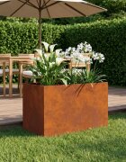 vidaXL Градинска саксия Ръждясало 50 x 40 x 40 см Кортенова стомана