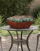 vidaXL Градинска саксия Ръждясало 50 x 50 x 15 см Кортенова стомана