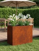 vidaXL Градинска саксия Ръждясало 60 x 30 x 50 см Кортенова стомана