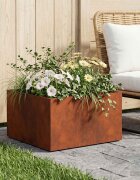 vidaXL Градинска саксия Ръждясало 60 x 60 x 30 cm Кортенова стомана