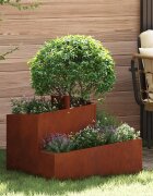 vidaXL Градинска саксия Ръждясало 60 x 60 x 50 см Кортенова стомана