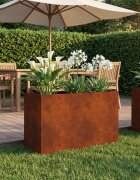 vidaXL Градинска саксия Ръждясало 80 х 30 х 40 см Кортенова стомана