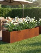 vidaXL Градинска саксия Ръждясало 80 x 20 x 20 см Кортенова стомана