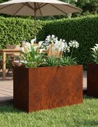 vidaXL Градинска саксия Ръждясало 80 x 30 x 49 см Кортенова стомана
