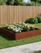vidaXL Градинска саксия Ръждясало 80 x 80 x 20 cm Кортенова стомана