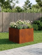 vidaXL Градинска саксия Ръждясало 80 x 80 x 60 см Кортенова стомана