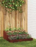 vidaXL Градинска саксия Ръждясало 90 x 90 x 35 см Патинираща стомана