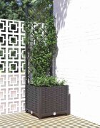vidaXL Градинска саксия с решетка черна 40x40x136 см полипропилен