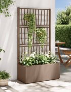 vidaXL Градинска саксия с решетка Кафяво 80 x 36 x 140 см ПП