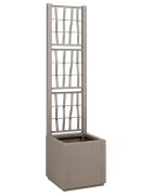 vidaXL Градинска саксия с решетка Светло кафяво 36 x 36 x 140 см ПП
