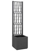 vidaXL Градинска саксия с решетка Тъмносиво 36 x 36 x 140 см ПП