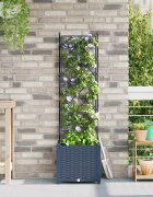 vidaXL Градинска саксия Сиво 40 x 40 x 143 см ПП