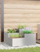 vidaXL Градинска саксия Сребрист 100 x 100 x 48 см Неръждаема стомана