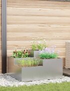 vidaXL Градинска саксия Сребрист 100 x 100 x 48 см Поцинкована стомана