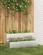 vidaXL Градинска саксия Сребрист 100 x 60 x 45 см Неръждаема стомана