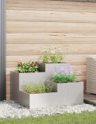 vidaXL Градинска саксия Сребрист 80 x 80 x 60 см Неръждаема стомана