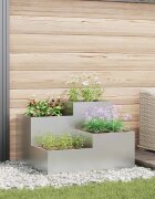 vidaXL Градинска саксия Сребрист 80 x 80 x 60 см Поцинкована стомана
