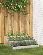 vidaXL Градинска саксия Сребрист 90 x 90 x 35 см Неръждаема стомана
