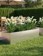 vidaXL Градинска саксия Сребристо 100 x 20 x 20 см Поцинкована стомана