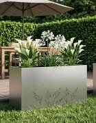 vidaXL Градинска саксия Сребристо 100 x 30 x 49 см Неръждаема стомана