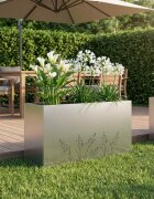 vidaXL Градинска саксия Сребристо 100 x 30 x 49 см Поцинкована стомана