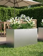 vidaXL Градинска саксия Сребристо 100 x 50 x 50 cm Поцинкована стомана