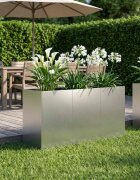 vidaXL Градинска саксия Сребристо 120 x 40 x 60 см Неръждаема стомана