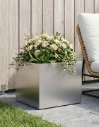 vidaXL Градинска саксия Сребристо 40 x 30 x 30 см Поцинкована стомана