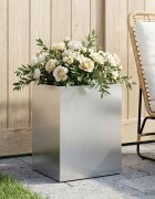 vidaXL Градинска саксия Сребристо 40 x 30 x 50 cm Поцинкована стомана