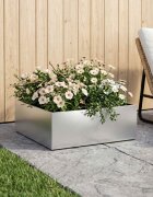 vidaXL Градинска саксия Сребристо 40 x 40 x 20 cm Поцинкована стомана